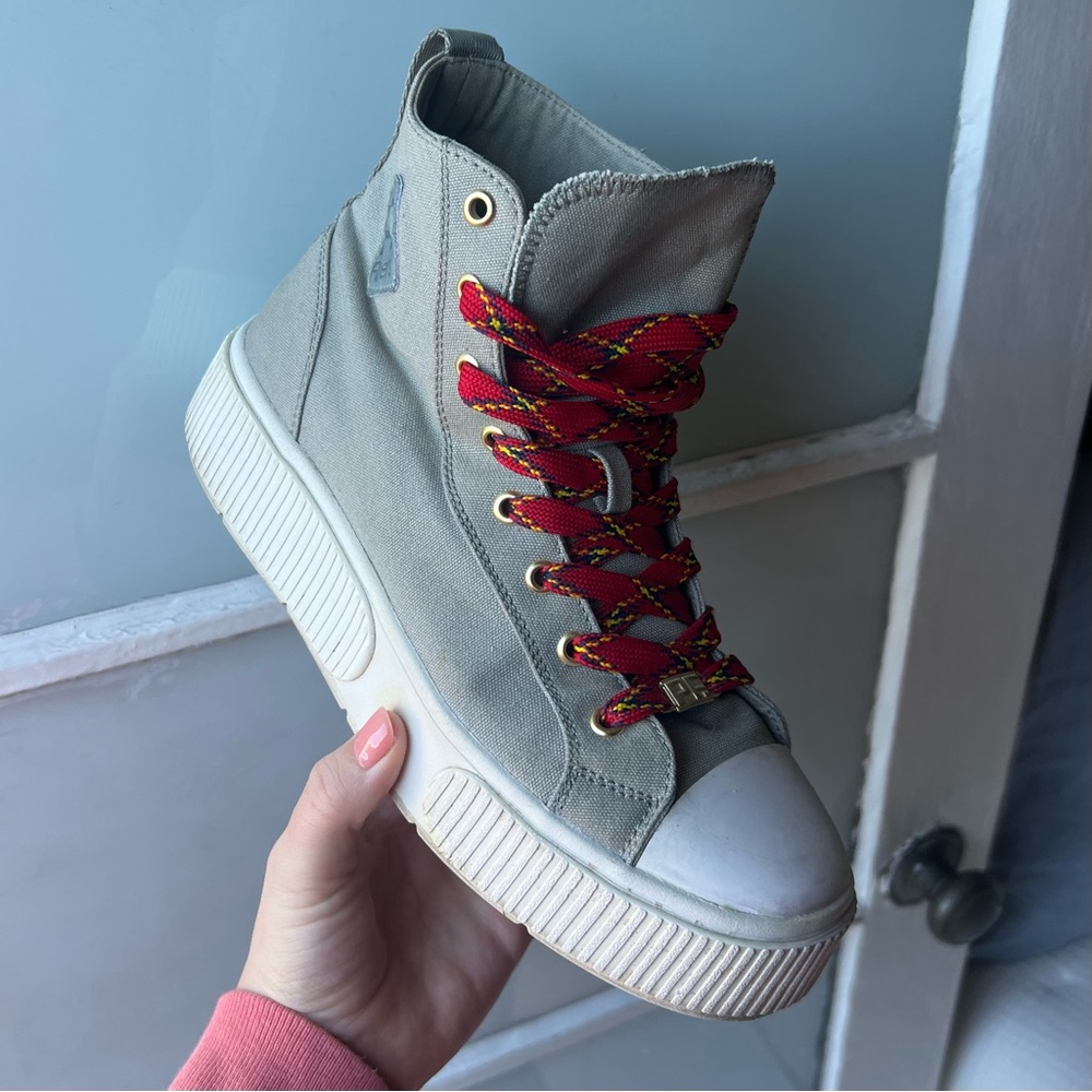 PF. Flyers Allston Hi Top Platform Canvas Sneakers Gray Women’s Size‎ 9.5 - Picture 8 of 9